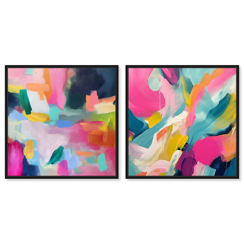 Prismatic Reviere Set Canvas Set of 2 Dopamine Decor Art by , Toile tendue, H 24 po x l 24 po