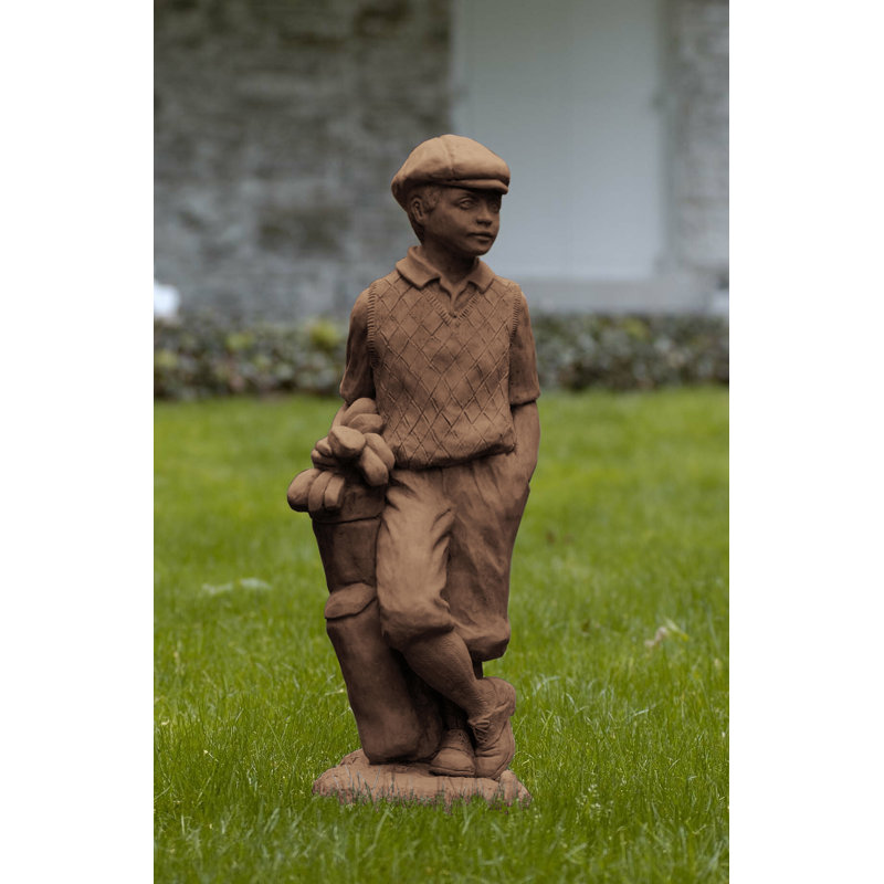 Statue mâle golfeur, Pierre brune