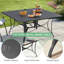 Ensemble de salle à manger 9 pièces pour patio, ensemble de table et chaises d'extérieur pour 8, 8 chaises pivotantes, 1 table carrée en fer avec trou de parasol réglable (1,57 po - 1,97 po), ensemble de mobilier de patio pour terrasse, jardin, pelou-109334041