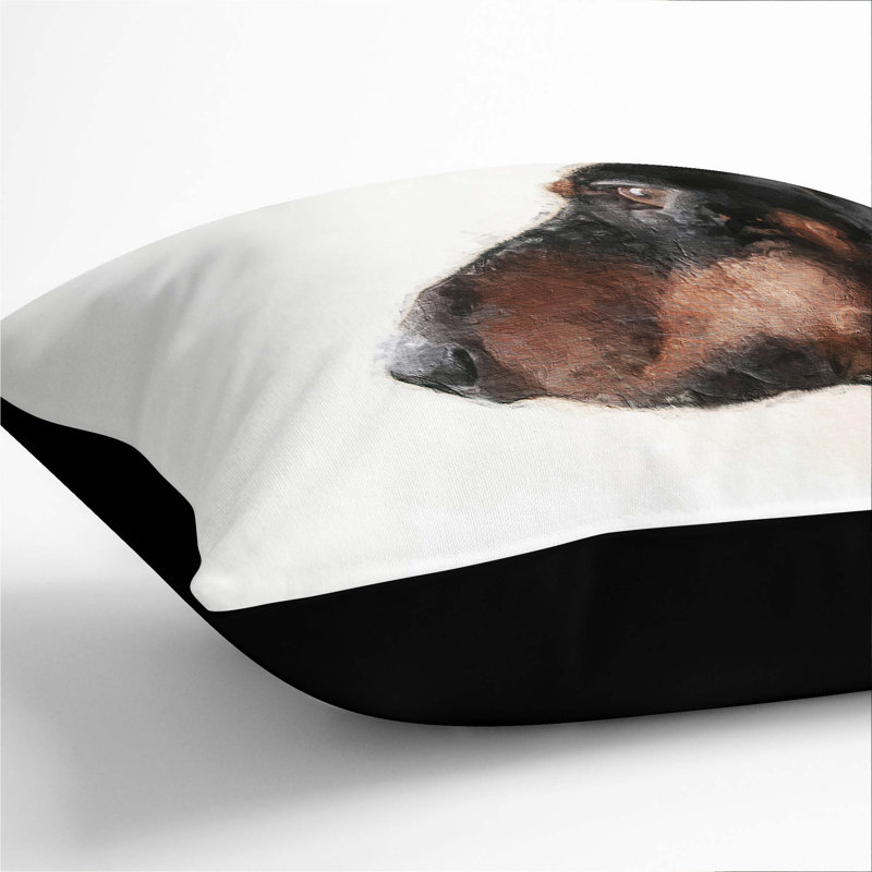 Dachshund Dog Square Throw Cushion, Black, 40cm H x 40cm W x 15cm D