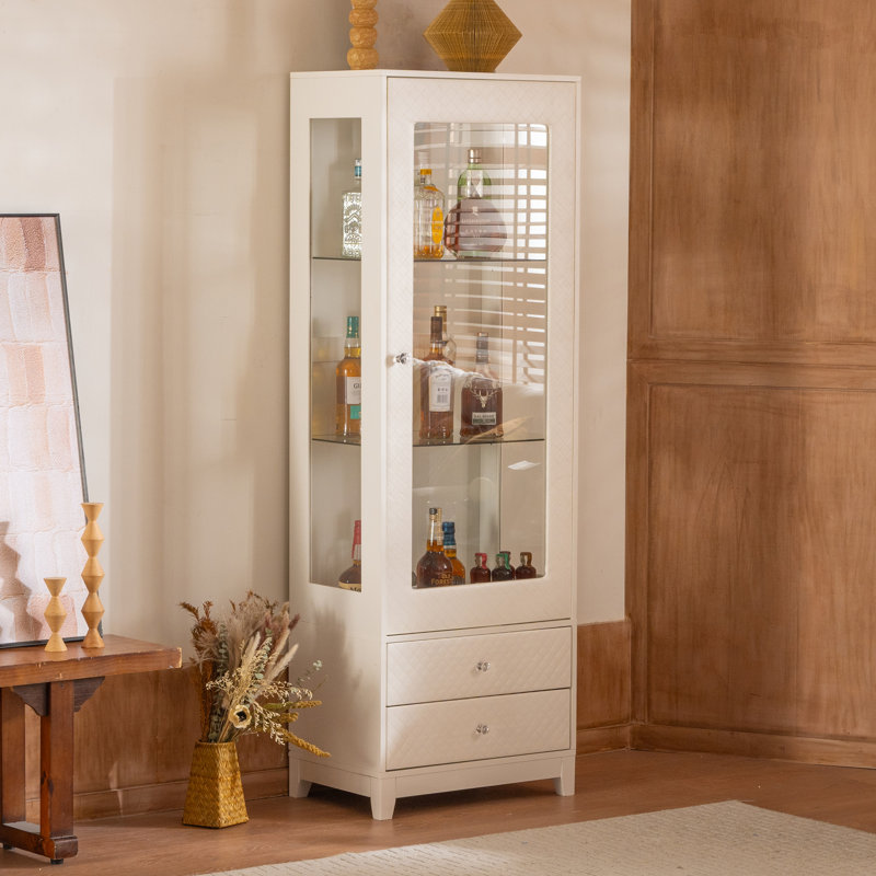Vitrine autoportante 71 po avec 2 tiroirs de rangement 71 po