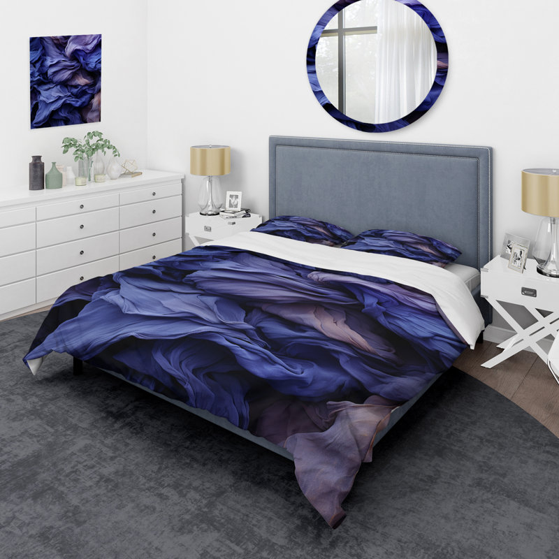 Ensemble de housse de couette Silk Abstract Fractal, Housse de couette pour grand lit