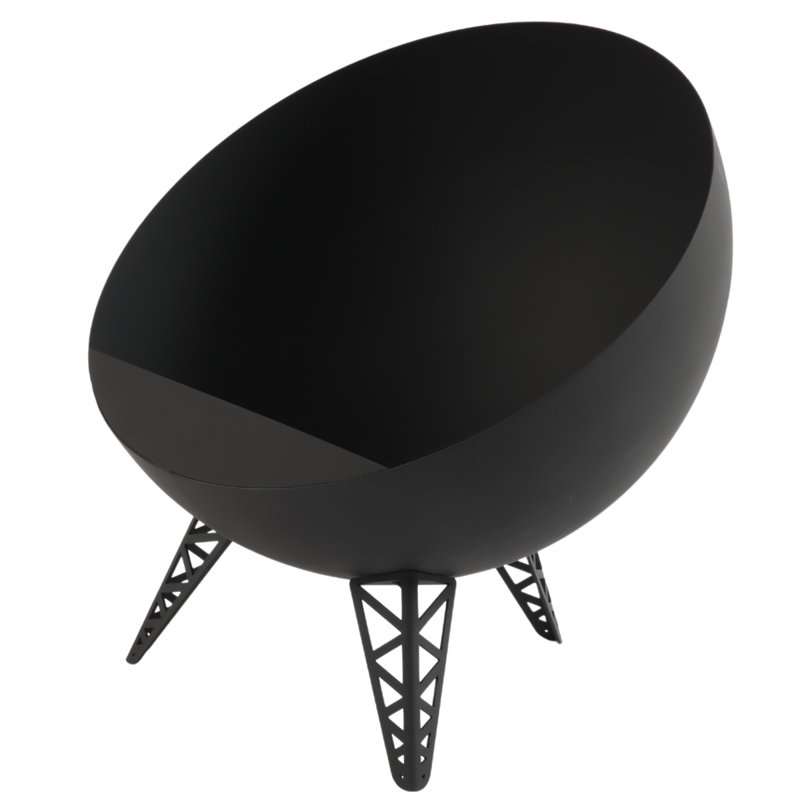 VIS 58Cm H x 58Cm W Stainless Steel Outdoor Fire Pit, Black