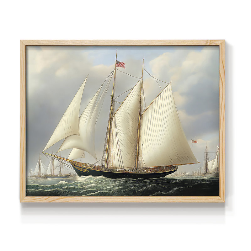 Nautical Series-CXXIII -Framed Print - Restickable, Natural, 11" H x 14" W