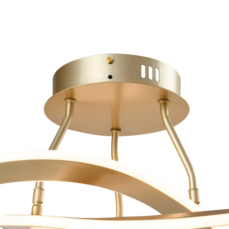 Plafonnier semi-encastré à intensité variable à 2 lumières DEL intégré 19,69 po Concord, Or brossé
