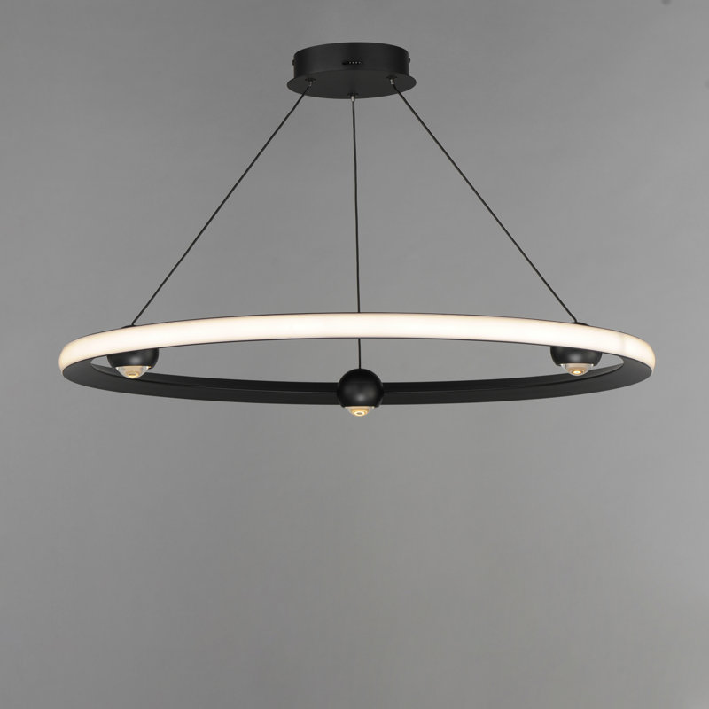 Cristel 1 - Light LED Cluster Pendant, Black, 2.75" H x 32" W x 32" D