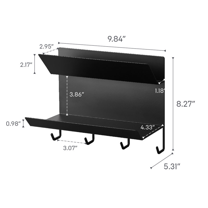 Support d'entrée magnétique Yamazaki Home, acier, Noir