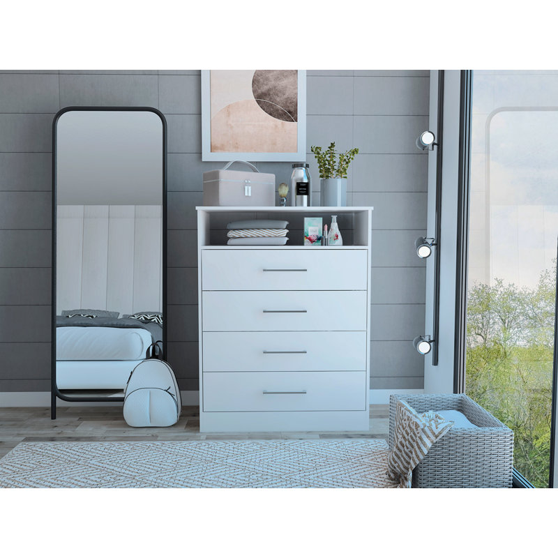 Commode Atlanta, chambre à coucher, blanc, Blanc