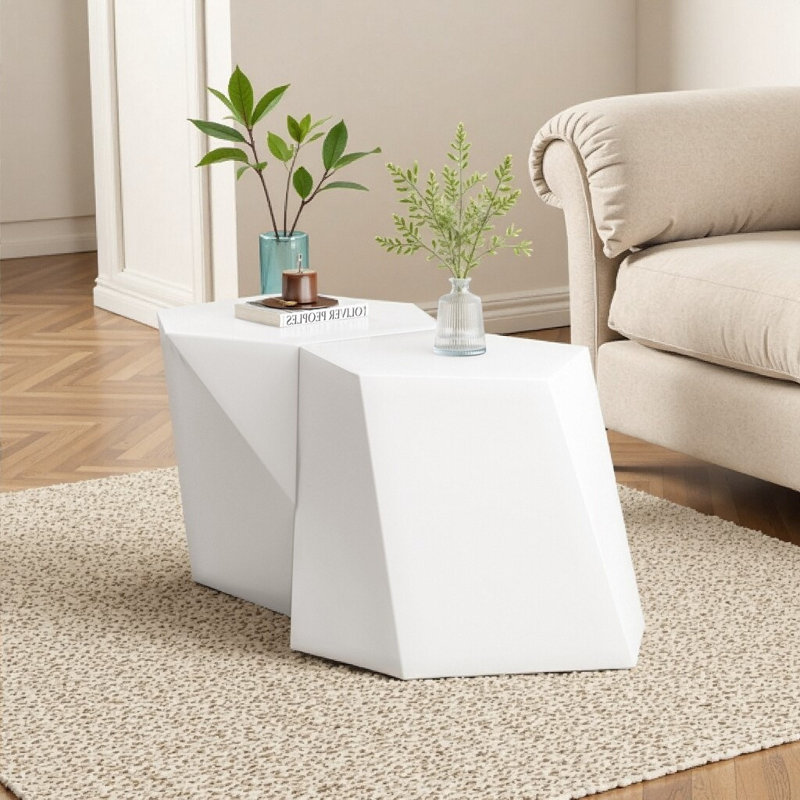 ENSEMBLE DE TABLE À CAFÉ MODERNE MGO, Blanc