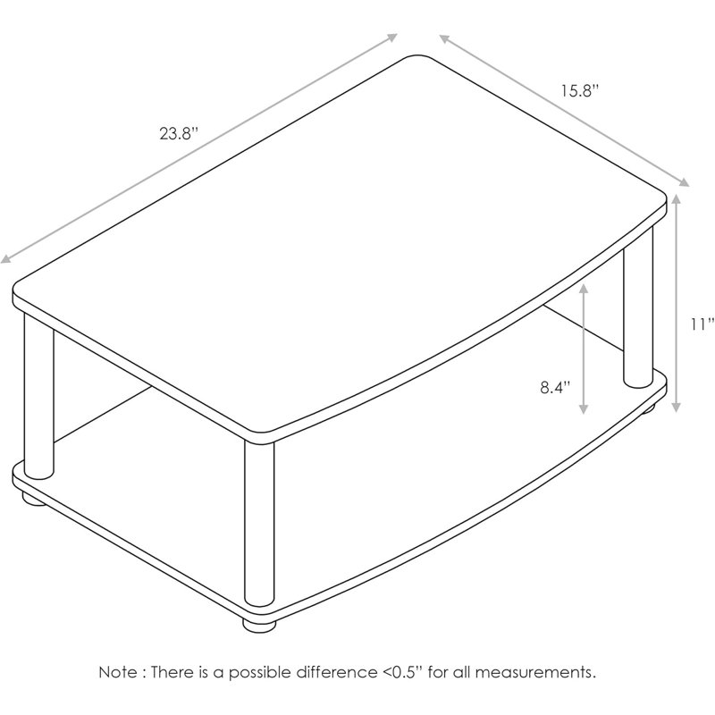  2 Tier Elevated TV Stand Modern Dark Walnut, Dark Walnut