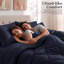 Ensemble de literie Utopia Bedding Queen bleu marine - Ensemble de literie complet 7 pièces, taille Queen, doux et luxueux, pour toutes les saisons, comprenant couette, draps, taies d'oreiller et housses de coussin, bleu marine-136115376-136115373