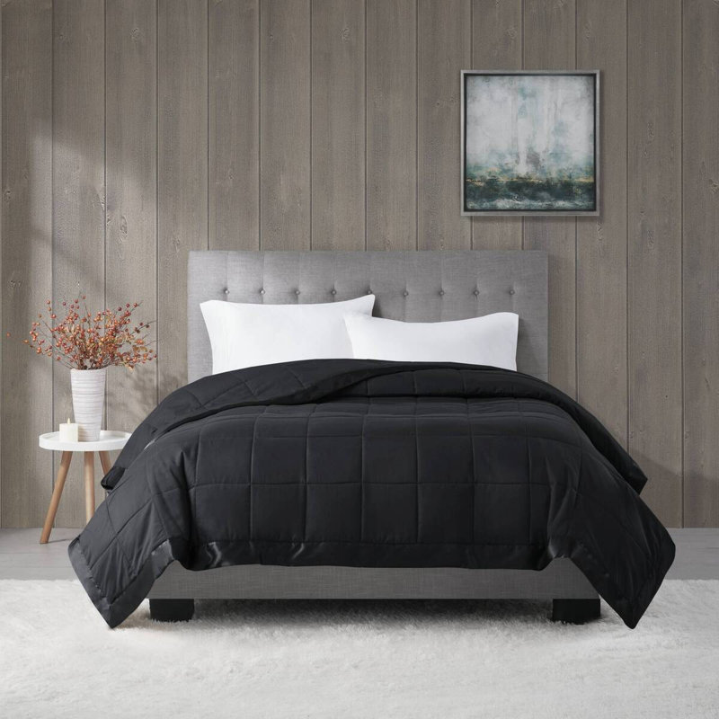 Lightweight Down Alternative Blanket 90.0"L x 108.0"W Black 1 Pack Polyester King