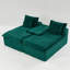 Canapé-lit entièrement rembourré en velours vert, chaise longue à deux places et méridienne-1750704311