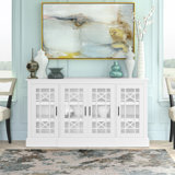 Andrine Buffet Sideboard with Decorative Glass Cabinet Doors