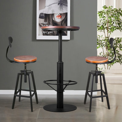 2 - Person Solid Wood Top Pedestal Dining Set