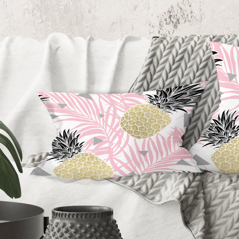 Coussin Golden Golden Leaves - Mid-Century Modern
