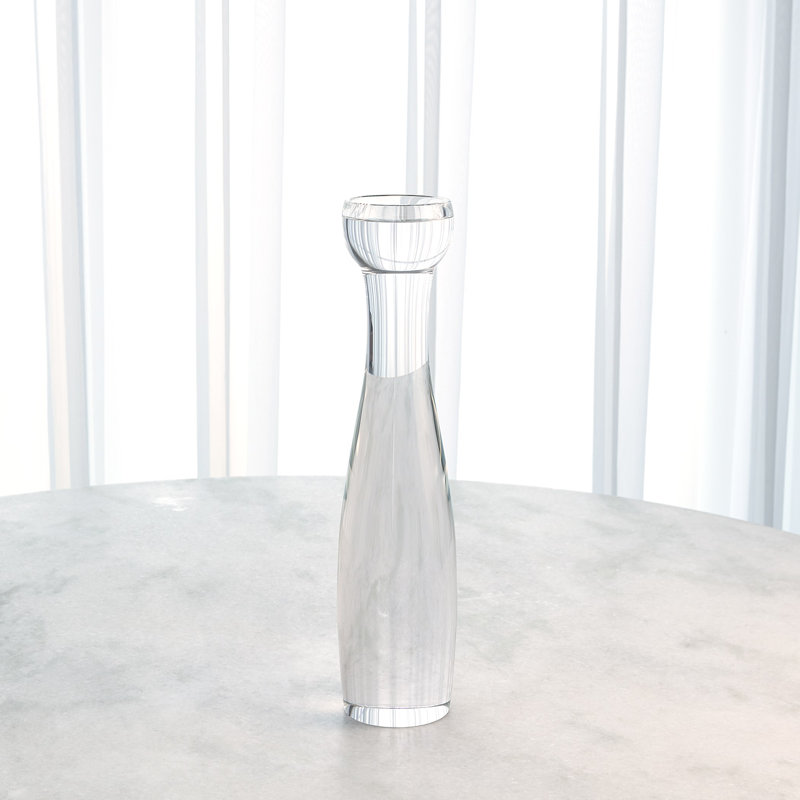 Modern Crystal Candleholder, 18.75" H x 4.5" W x 4.5" D