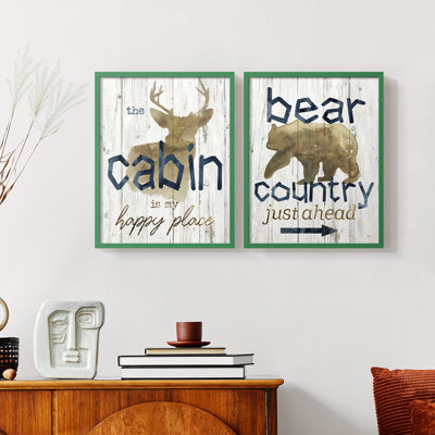 Happy Place Cabin-Premium Framed Print -Ready to Hang - No Nails Required - No Nails Required