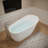 55" Acrylic Freestanding Bathtub Contemporary Soaking Tub with Chrome Overflow and Drain, High-Gloss White Finish, cUPC Certified