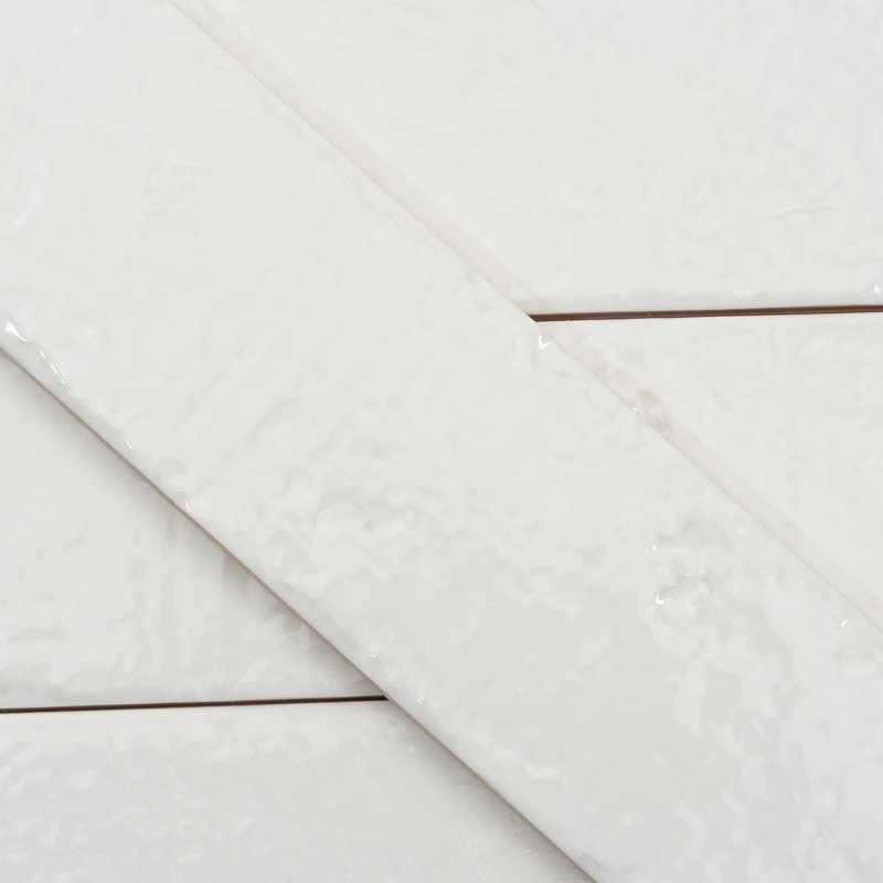 Valenza 2x16 Soft White Ceramic Zellige Subway Wall Tile (10.76 sq ft/case) - 50 Pack, White