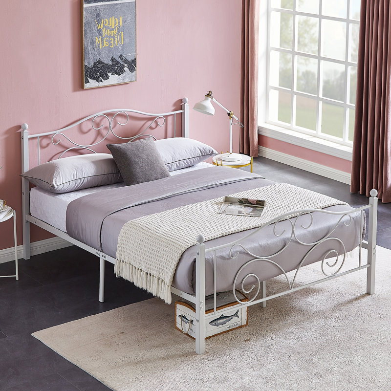 Beeru Platform Bed, Twin, White