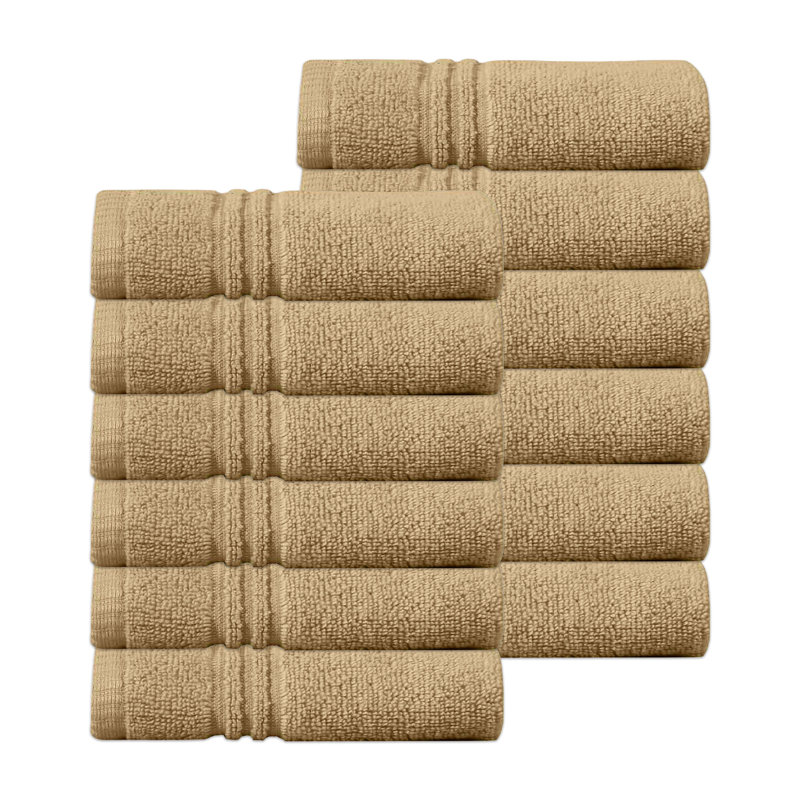 Ensemble de serviettes de bain 100% coton 100% coton zéro torsion Robbs Home Weavers Robbin, 13 po x 13 po (12) (12 serviettes de toilette), lin
