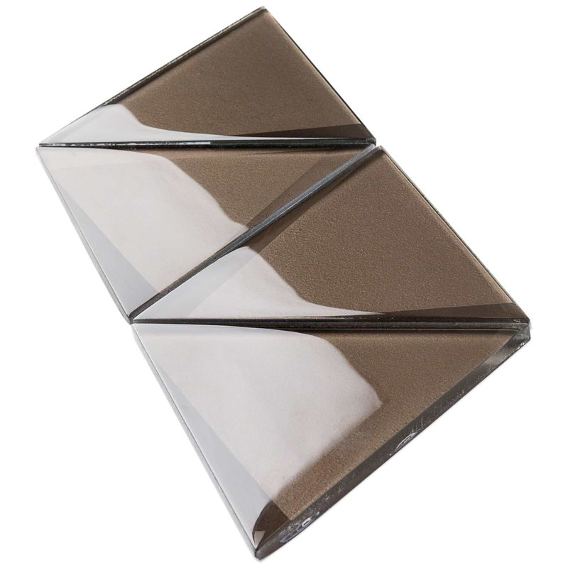 Remington 6” Triangle 3D Glass Mosaic Tile, Bronze