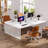 78.74" W Rectangle Computer Desk with Metal Legs-1581048695