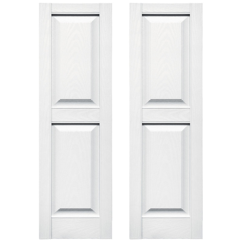 Builders Edge, deux panneaux égaux standards, volet à panneau surélevé simple, blanc, 14 ¾ po, 43 po