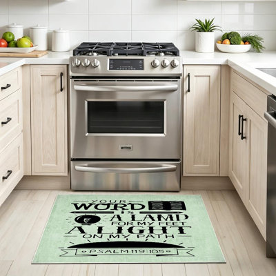 Tapis transparent clair lavable à la machine avec lettrage pour nouveau tapis