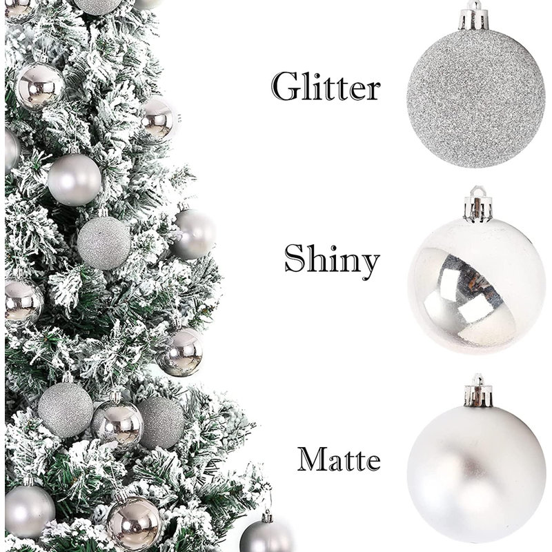 Polyvinyl Chloride (PVC) Bauble, Silver, 6cm H x 6cm W x 6cm D