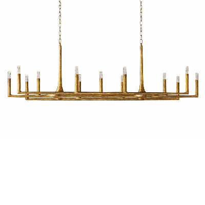 Lustre chandelier linéaire en bouleau de 72 po