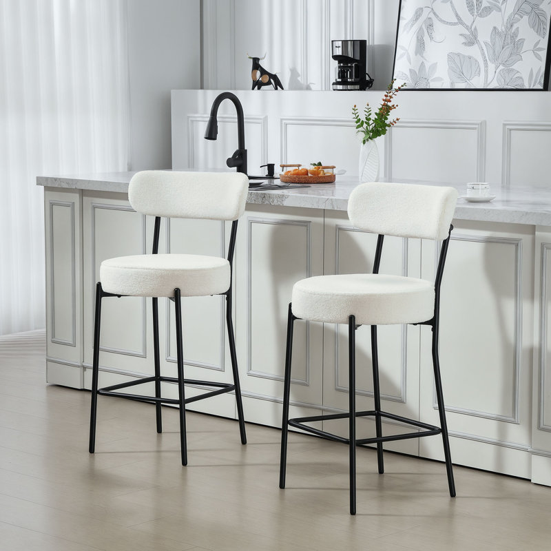 Ensemble de 2 tabourets de bar 27 po Modern, Blanc