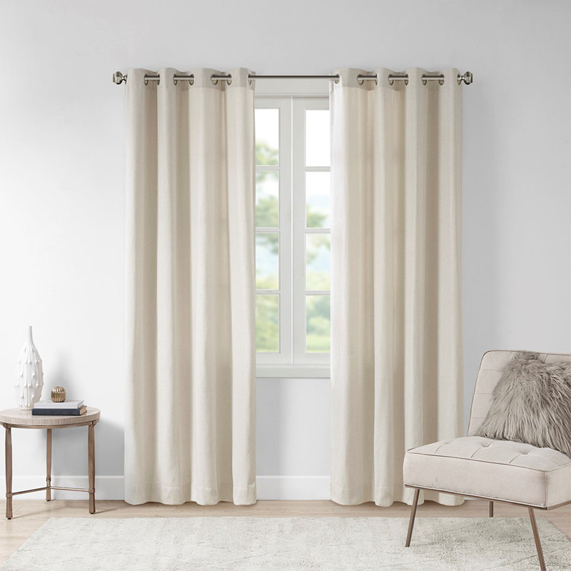 Solid Piece Dyed Grommet Top Curtain Panel, 50" W x 63" L