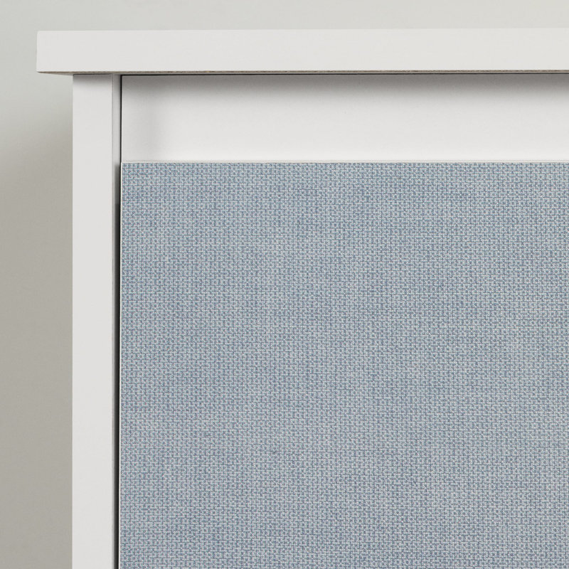 White and Blue Double 6-Drawer Dresser with Metal Handles