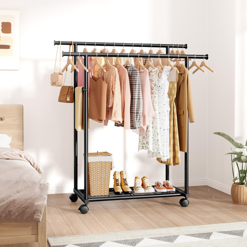 98cm Adjustable Clothing Rack, Black