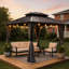 Pavillons de jardin en fer 10 pi x 12 pi avec moustiquaire et rideaux d'intimité
