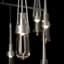 Link 10-Light Mobile Pendant - Soft Gold - Blown Clear Glass with White Threading - Long Overall Height-413491026-413491032-413491036
