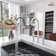 Sleek 2-Handle Bridge Kitchen Faucet with Three Function Pull-Down Sprayhead