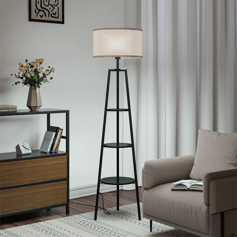 160cm Black Column Floor Lamp
