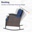 Ensemble de conversation de 9 pièces avec chaises pivotantes et chaises berçantes pour l'extérieur