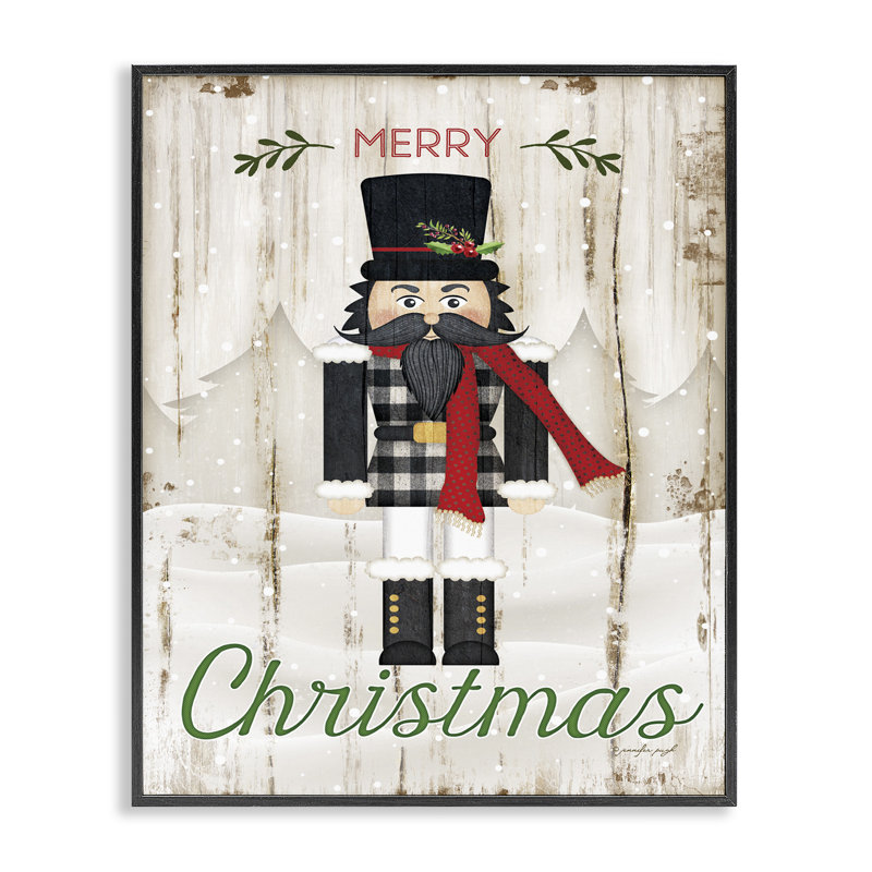 «Merry Christmas Winter», art giclée par Jennifer Pugh, Giclée encadrée noir minuit, H 20 po x l 16 po