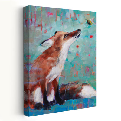 Stopping To Talk - Children Animals Wildlife Foxes Insects Bees Art