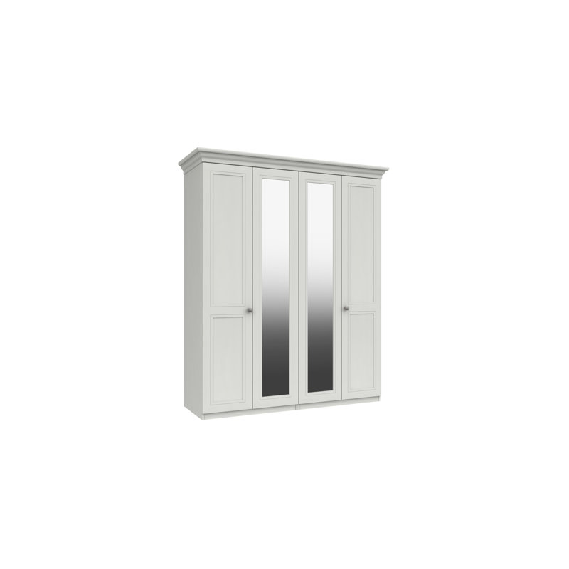 Orleans 4 Door Manufactured Wood Wardrobe, White