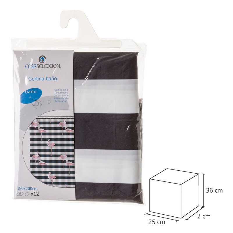 Charla Polyester Shower Curtain, Grey