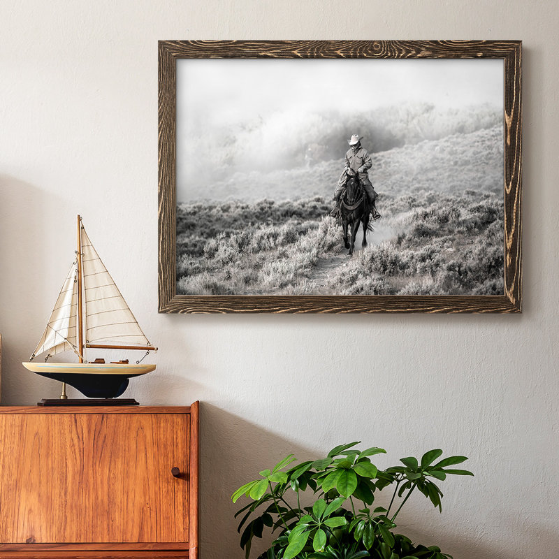 Cowboy, impression sur toile encadrée, Noyer, H 26 po x l 38 po x P 1,5 po