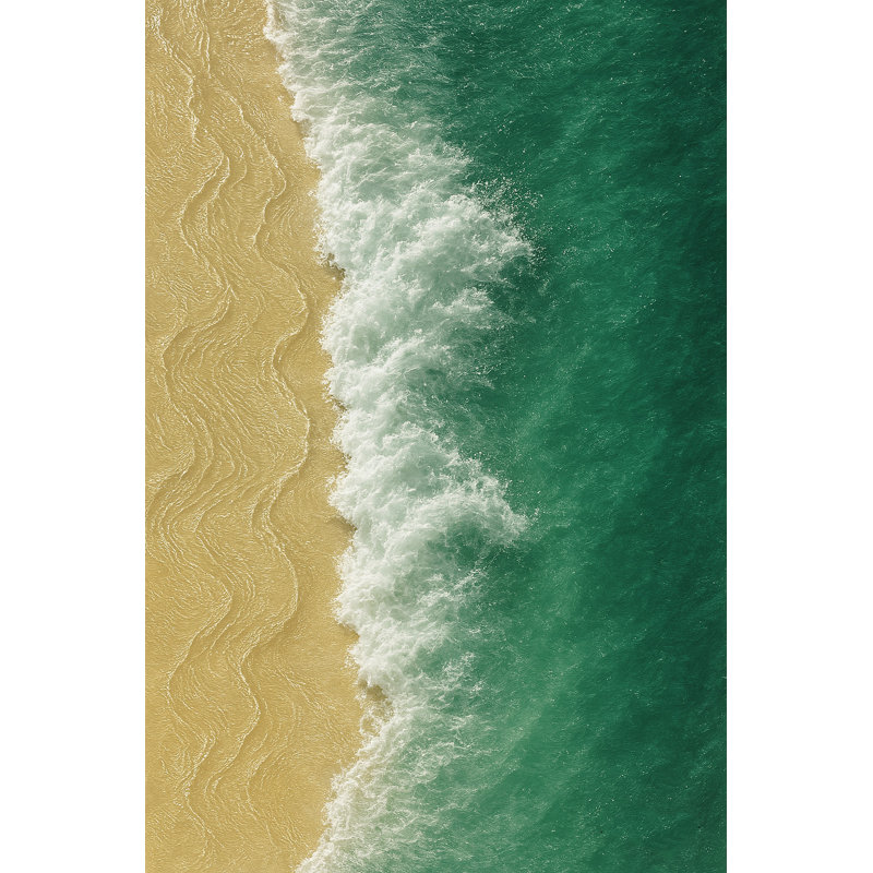 “Emerald Shoreline Serenity” Wrapped Canvas Print