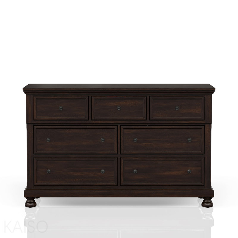 Commode sept tiroirs cerisier foncé