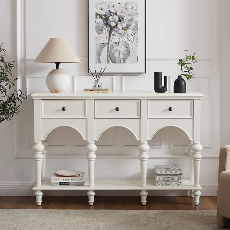 Buffet léger et luxueux, H 36,22 po x l 47,24 po x P 14,96 po, Blanc