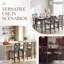 Tabouret de bar rembourré de 26 po en bois massif -397849091-397849094